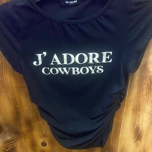 MIA Black and White J'Adore Cowboys Tee